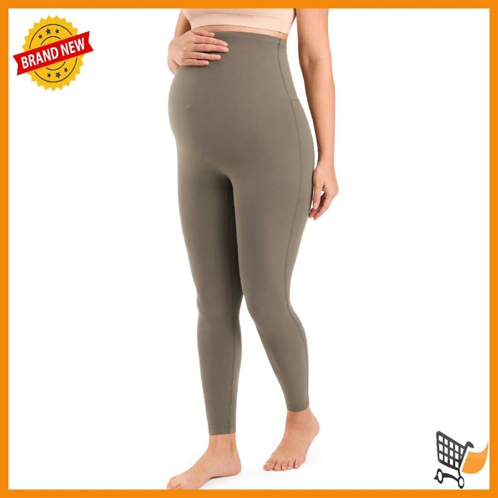 No Front Seam Maternity Leggings Over Belly High Waisted Activewear